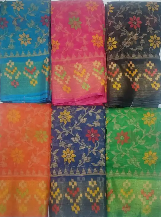 5*2 pata cottan lilan type fancy printed saree  uploaded by NARMADA SILK on 1/16/2024