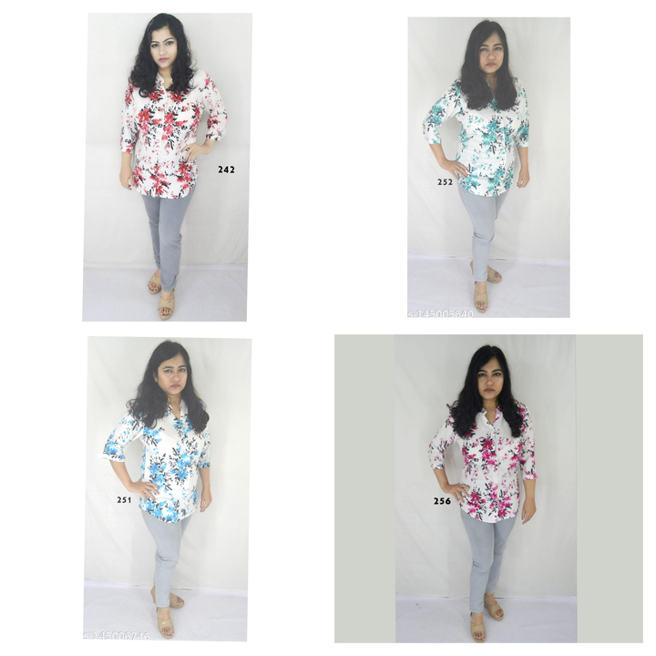 A set of 4 Women Rayon Casual Shirts uploaded by Maambe Wears on 1/16/2024