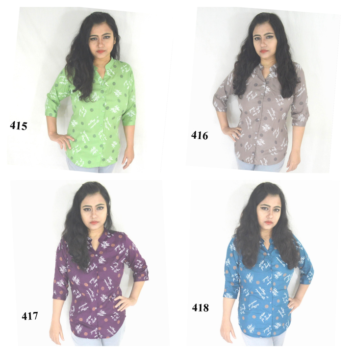A Set of 4 Women Rayon Printed Casual Shirtd uploaded by Maambe Wears on 1/16/2024