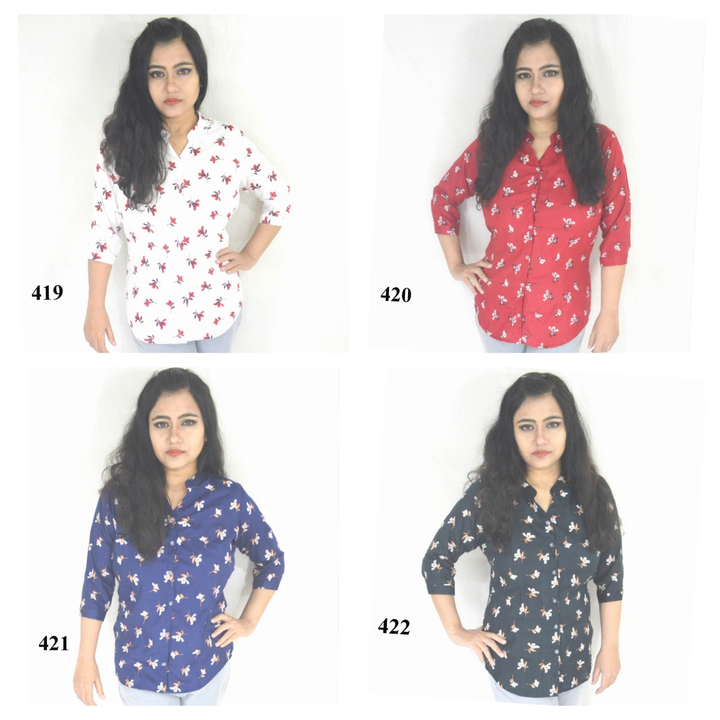 A Set of 4 Rayon Printed Casual Shirts for Women  uploaded by Maambe Wears on 1/16/2024