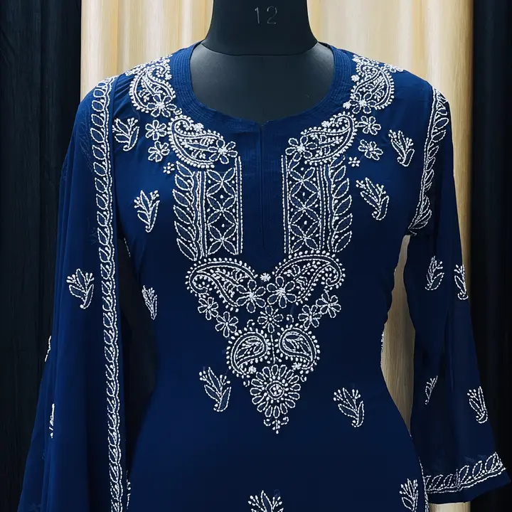 Short kurti dupatta sets uploaded by Fashionable Chikan Handikraft on 1/16/2024