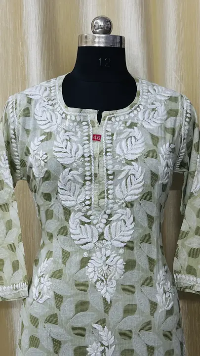 Premium Chikan handwork Mulmul cotton kurti uploaded by business on 1/16/2024
