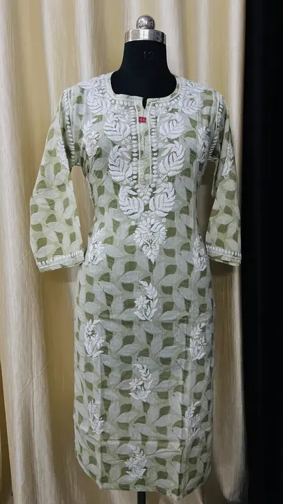 Premium Chikan handwork Mulmul cotton kurti uploaded by Fashionable Chikan Handikraft on 1/16/2024