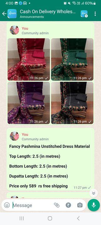 Pashmina suits uploaded by business on 1/16/2024