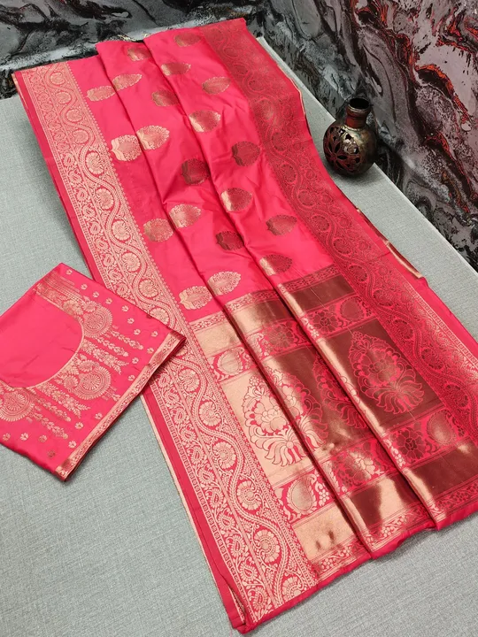 Soft silk saree with copper zari weaving  uploaded by business on 1/17/2024