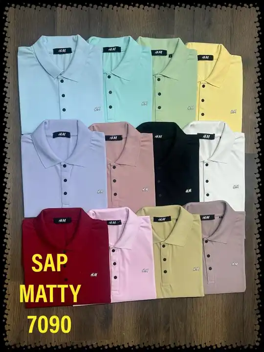 Collar t-shirts in sap matty fabric uploaded by business on 1/17/2024