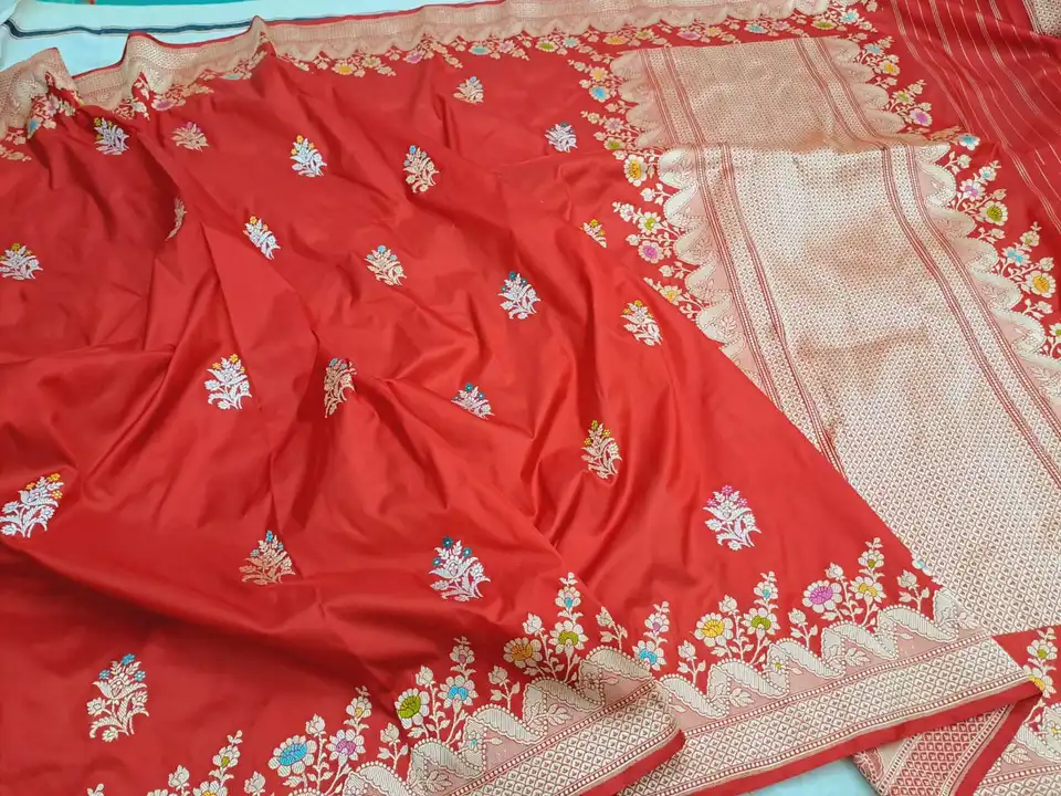Banarasi Handloom katan silk kadua meenakari with sona Rupa zari  uploaded by business on 1/17/2024