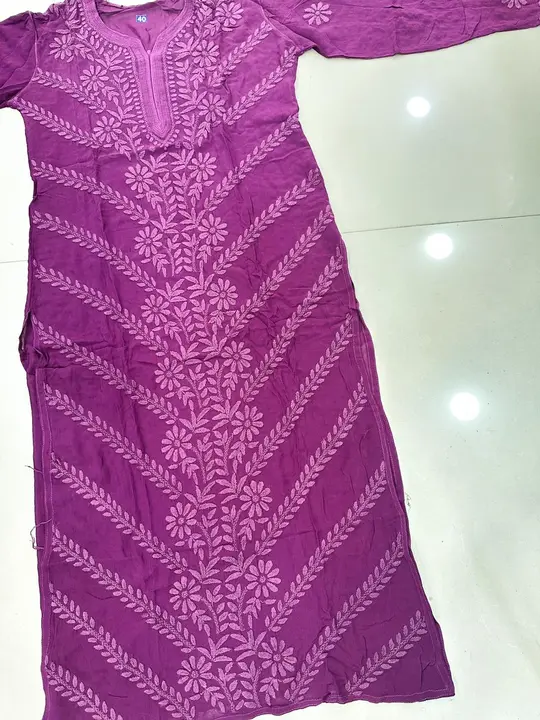 Vescose Dyed Kurti with 3 D work ( Only Bulk ) uploaded by business on 1/18/2024