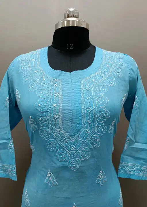 Short kurti
Fabric cotton
Length 31
Size 38 to 42
Gala boti work.  Contact no. 8318704348.. uploaded by Msk chikan udyog on 1/18/2024