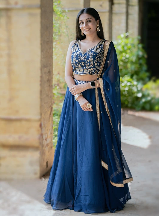 Post image *🌷Lehenga choli🌷*

Revel in the charm of the festive season with a blend of regal and traditional silhouettes, exquisite sequins and thread embroidery and vibrant hues exuding grace and finesse.

*LNB1731NBL*

*Lehenga(Stitched)*
Lehenga Fabric : Georgette 
Lehenga Work : Sequins and Thread Embroidery Work
Waist : Supported up to 42 
Stitching : Stitched With Cancan
Lehenga closer : Drawstring With Zip
Length : 41
Flair : 8 Meter 
Inner: Micro Cotton

*Blouse(Unstitched)*
Blouse Fabric : Georgette
Blouse Work : Sequins and Thread Embroidery Work 
Blouse Length : 1 Meter

*Dupatta*
Dupatta Fabric :  Georgette 
Dupatta Work : Sequins Embroidery work Lace Border and also sequins Butties all over  
Dupatta Length : 2.5 Meter

*Package Contain* : Lehenga, Blouse, Dupatta, Drawstring with Zip

Weight : 1.170 kg

*Price : 1350*

#georgette #sequinslehenga #trend #lehengacholicollection #collection #fashion #georgettelehenga #sequinsembroiderywork #lehengastyle #georgettecollection