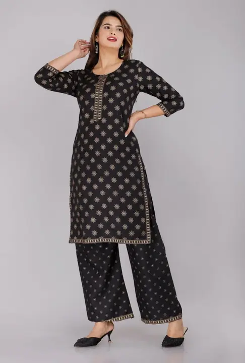 Kurti with plazo  uploaded by business on 1/18/2024