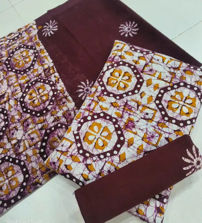 *"Wax Batik Wooden Hand Block Datta Multi Colour Suits."*🌸🌸
*Quality 60x60 Fabric*
*Top Cotton 2.5 uploaded by Meena batik & fanncy suit on 1/18/2024