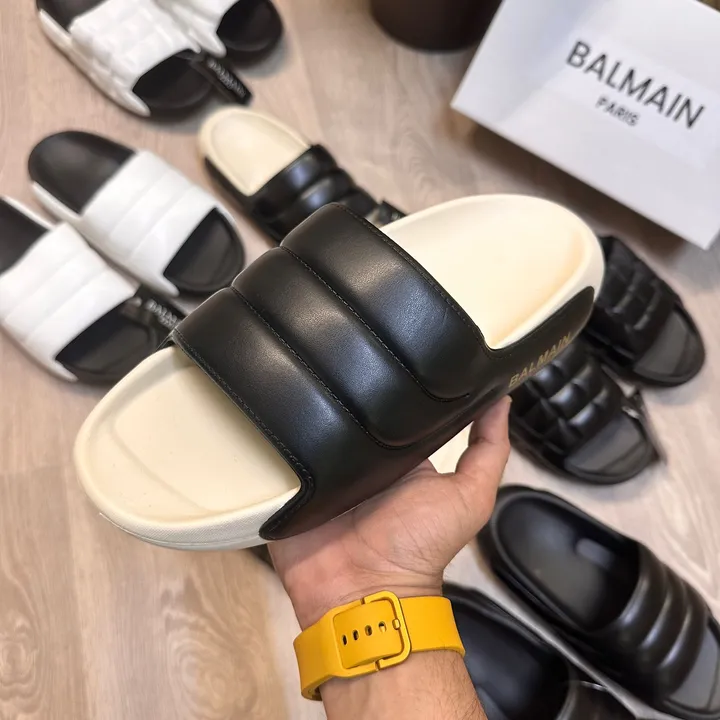 *PRODUCT NAME*: BALMAIN PARIS SLIDES

🔥Most Trending Sneaker For Men’s🔥

*QUALITY*:- Master Piece  uploaded by Wholesale shope on 1/18/2024