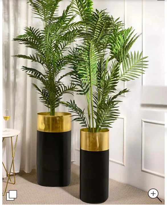 Metal iron outdoor indoor planter black and gold 20 inch by 25 inch uploaded by Neumark impex on 1/18/2024