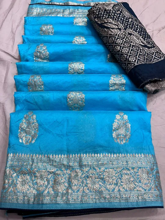 9983344462.  *jai shree shyam*
🥰🥰Original product🥰🥰


👉 Dola fabric with beautiful mx zari  bor uploaded by Gotapatti manufacturer on 1/18/2024