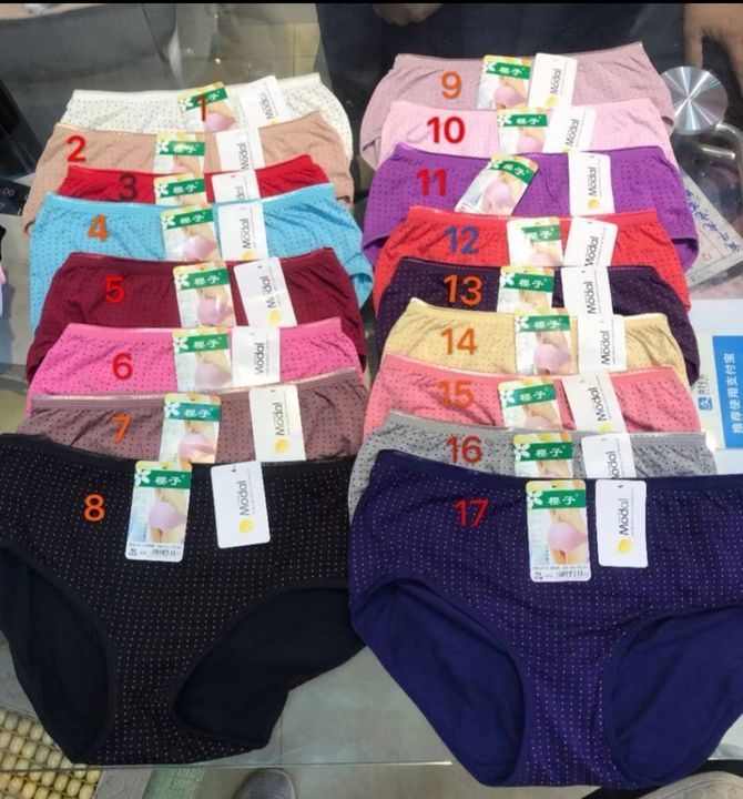 Post image Panty soft material n multi color n size price started 100 rs....