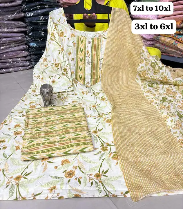 Premium Quality Cotton Kurti Pant Dupatta Sets... Whatsapp 9830750023 uploaded by Krasiv on 1/19/2024