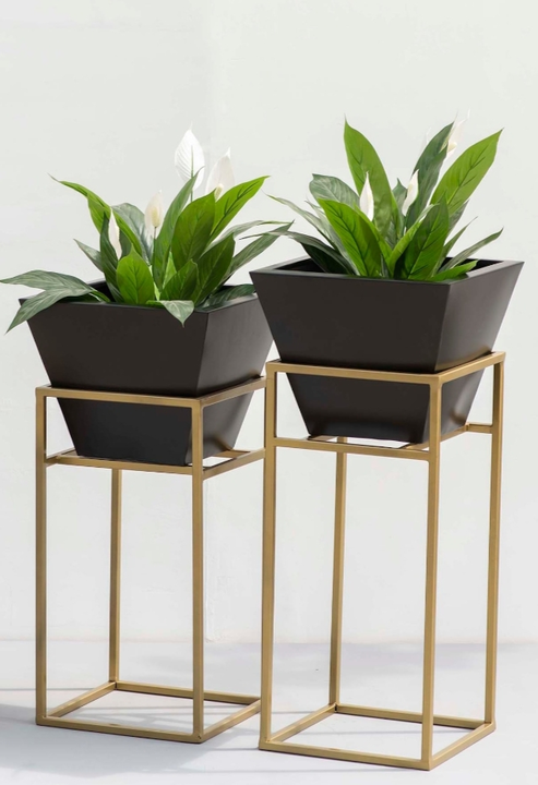 Plant Stands Set of 2 Metal Flower Pot Stand with Planter Flower Pot Holder 2 Pieces Plant Pot Decor uploaded by business on 1/19/2024