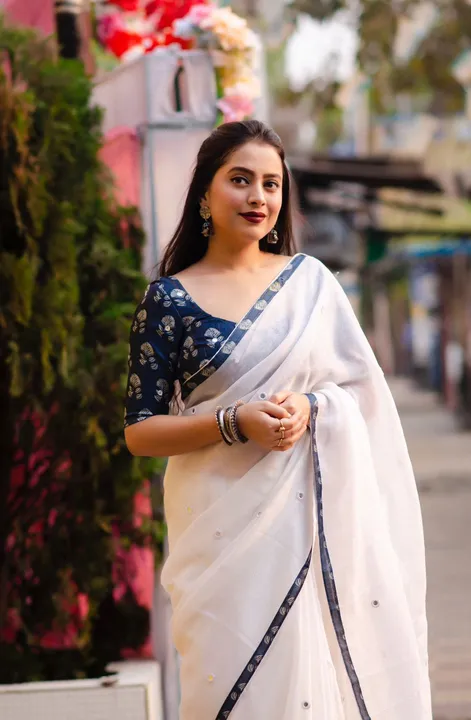 Linen saree  uploaded by business on 1/20/2024