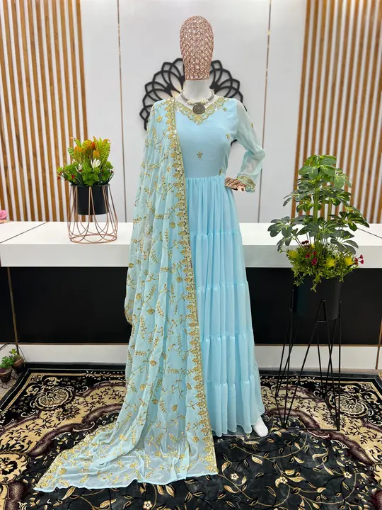 Gown with dupaatta  uploaded by business on 1/20/2024