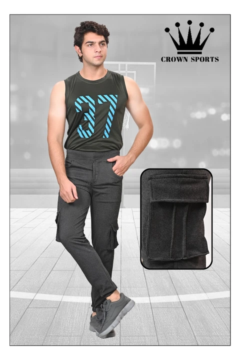 Imported Denim laycra heavy quality cargo in black blue color size.M.L.XL uploaded by Crown sports  on 1/20/2024