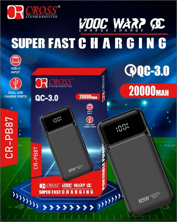 Cross PB 87 QC 3.0 20000 Mah Power Bank With 6 Month Warranty uploaded by business on 1/20/2024