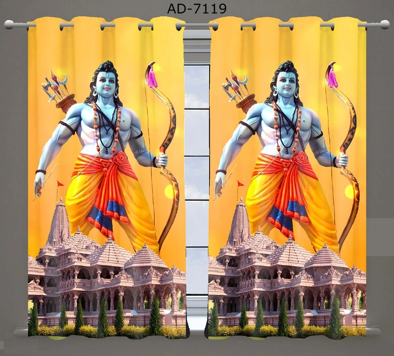 Jai Shree Ram Curtain uploaded by Vivaan Textile (Vivrose) on 1/20/2024
