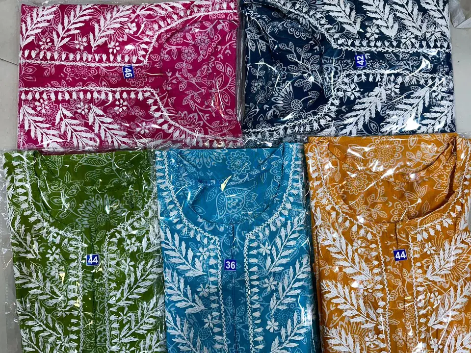 Lucknowi Chikankari cotton kurti uploaded by Lucknow chickan Fashion on 1/20/2024