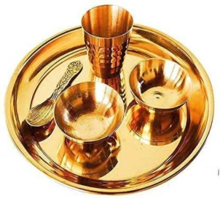 Laddu Gopal ji, Thakur Ji, Krishna Brass Pooja Thali Set/Bhog Bartan/Prasad Bartan Small Utensils Se uploaded by business on 1/20/2024