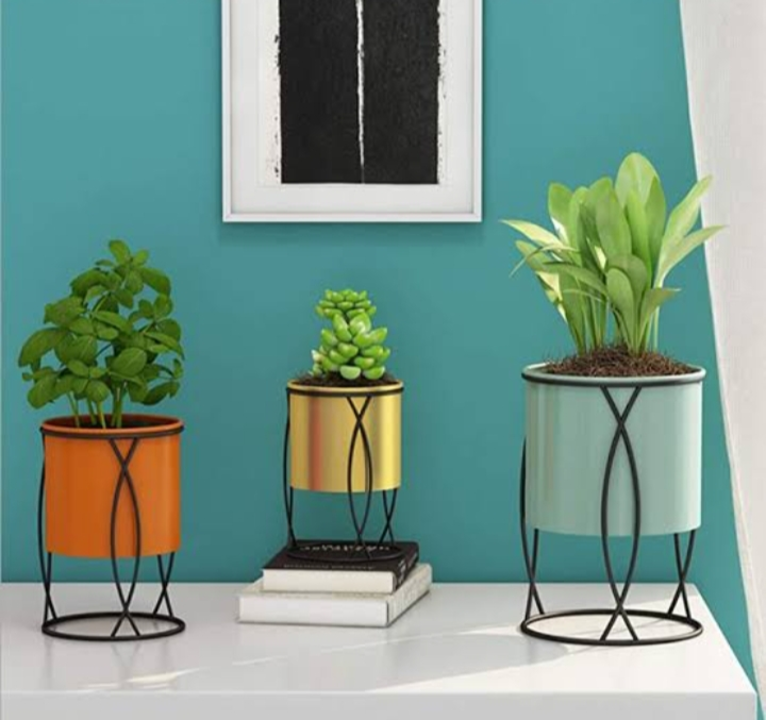 Flower Pots Holder with Flower Pot, Modern Stable Plant Stand Metal Flower Pot Display Rack Set of 3 uploaded by Neumark impex on 1/20/2024