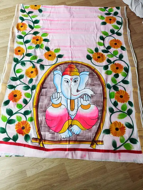 Kerala cotton hand print saree  uploaded by Sujata saree cantre on 1/21/2024