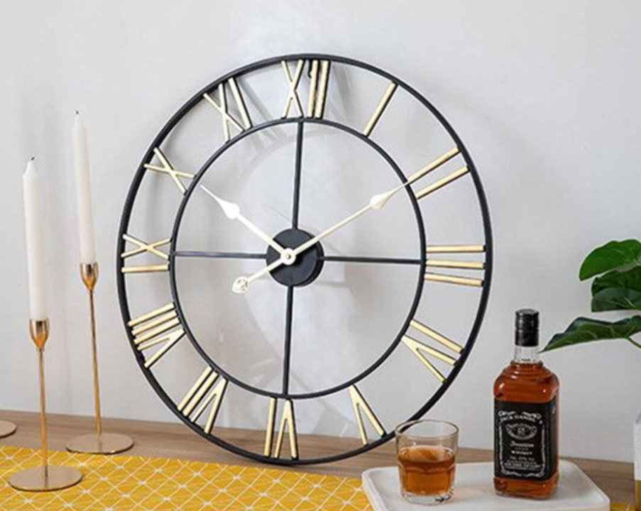 Style Block Watch Simple Living Room Retro Gold Black Pointer Wrought Iron Mute Digital Wall Clock  uploaded by Neumark impex on 1/21/2024