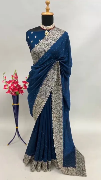 Party wear saree uploaded by business on 1/21/2024