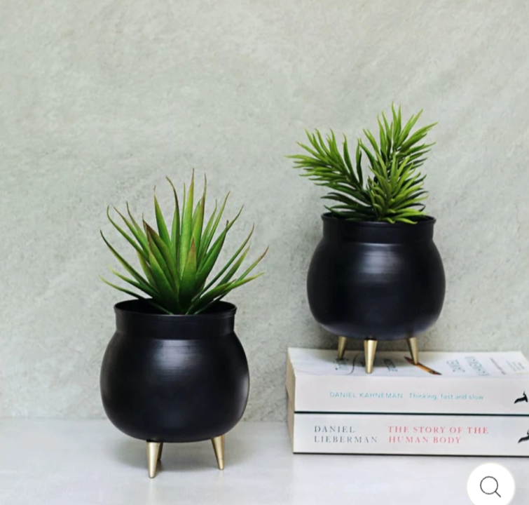 Set of 2 Metal Planter with Gold Triangle Durable Rust Free Stand | Table Top Flower Pot | Indoor Fl uploaded by Neumark impex on 1/21/2024
