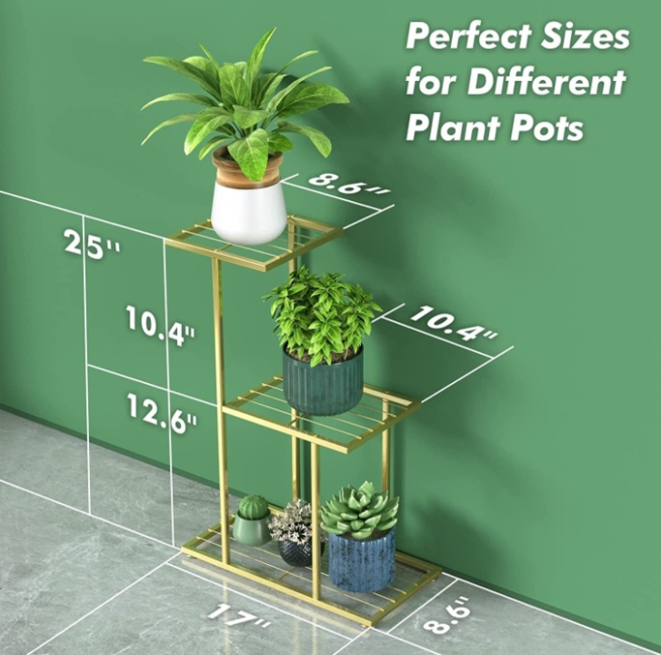 Metal Plant Stand, 3 Tier 3 Potted Indoor Outdoor Flower Pot Stand Holder Shelves, Foldable uploaded by Neumark impex on 1/21/2024