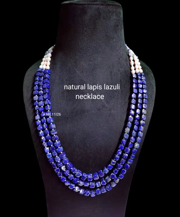 Natural lapis lazuli necklace uploaded by business on 1/21/2024