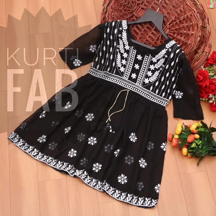 LUCKNOWI TUNIC FOR LADIES 

*150 PC's Only*

FEBRIC - GEORGETTE 

Colour.  - ONLY BLACK🖤

SIZE.     uploaded by Krisha enterprises on 1/23/2024