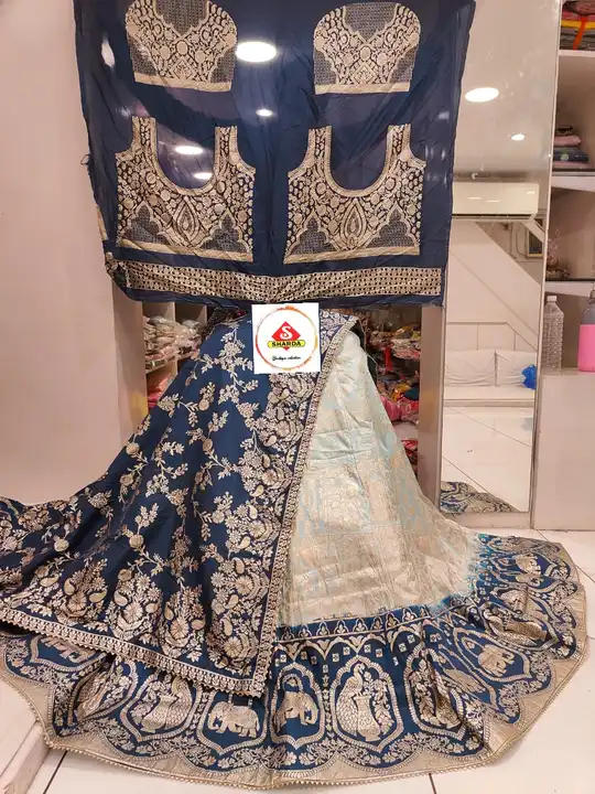 9983344462.  *Beautiful Lahenga*

*Pure  Banarasi Dolo silk langha & jari wark   & Jaipuri dai    du uploaded by Gotapatti manufacturer on 1/23/2024