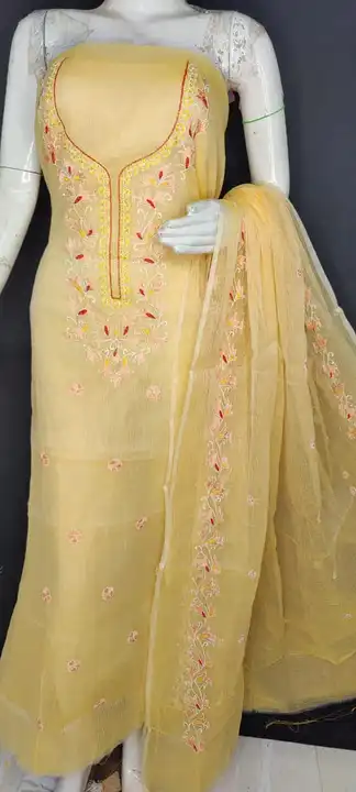 Kota doria embroidery work suit  uploaded by Ansari Handloom on 1/24/2024