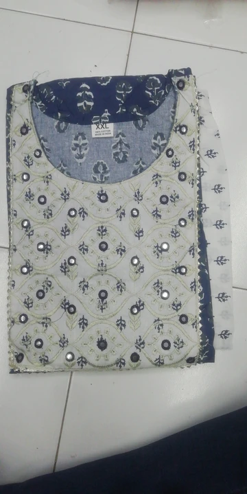 Cotton 2 piece kurta set with work uploaded by business on 1/24/2024
