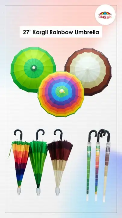 27inch 16k Multi color kargil umbrella  uploaded by business on 1/24/2024