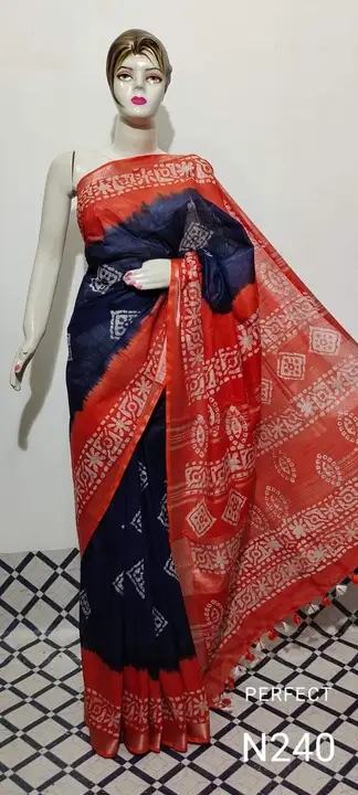 Cotton silk batik saree uploaded by SHAHIN HANDLOOM on 1/24/2024