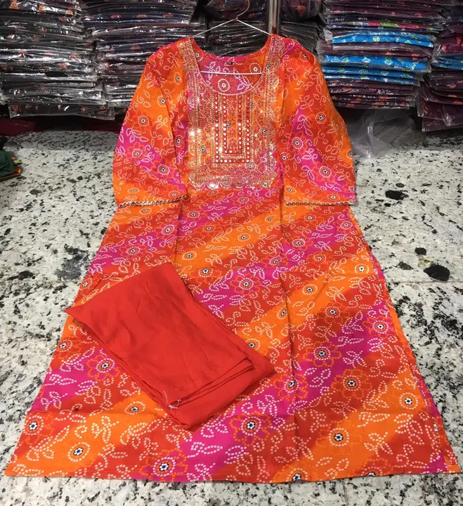 Women's Rayon Embroidery kurti pant set uploaded by business on 1/24/2024