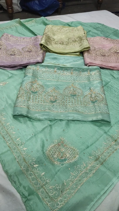unstitched ladies hand embroidery suit dupatta pure fabrics, simmer Suit, chinan dupatta, Crepe salw uploaded by AL KHAIR EMBROIDERS on 1/24/2024
