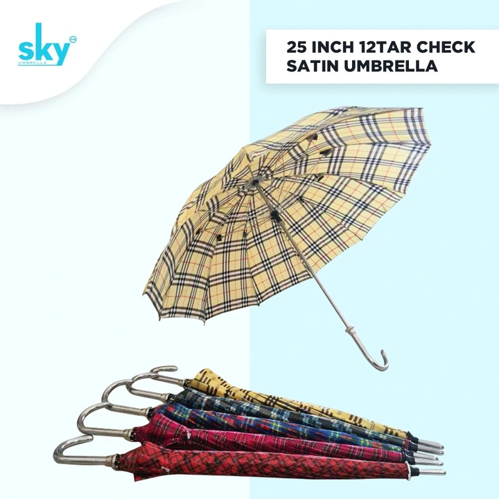 25inch Checks Satin Umbrella  uploaded by business on 1/25/2024