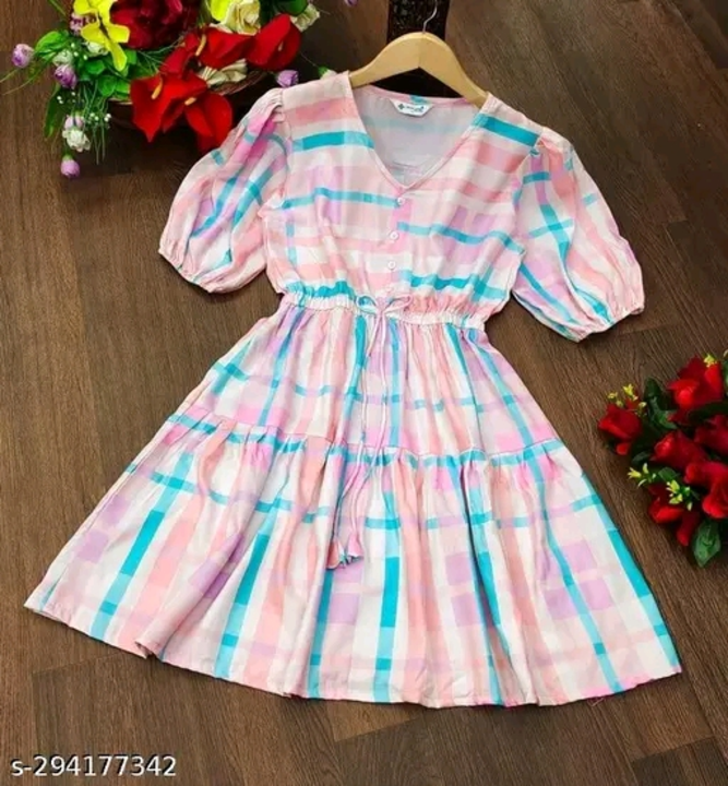Post image Catalog Name:*Trendy Fashionista Women Dresses*
Price-  350
Fabric: Rayon
Sleeve Length: Short Sleeves
Pattern: Striped
Net Quantity (N): 1
Sizes:
S, M, L, XL