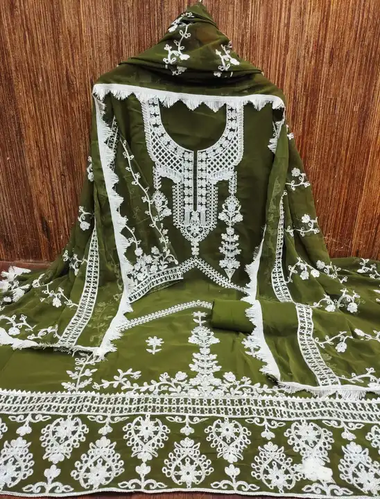 3PCS UNSTITCHED GEORGETTE DRESS MATERIAL  uploaded by Shiva Enterprise on 1/26/2024