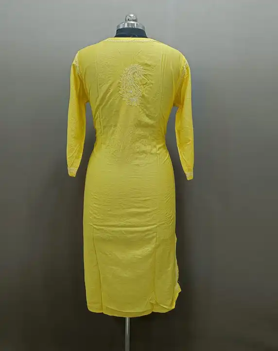 Kurti
Fabric chanderi silk
Length 46
Size 38 to 42
Gala boti work.  Contact no. 8318704348.. uploaded by Msk chikan udyog on 1/26/2024