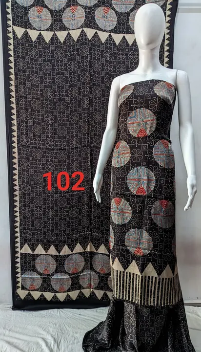 Handblock fancy ajrakh print model silk dress👗 material uploaded by business on 1/26/2024