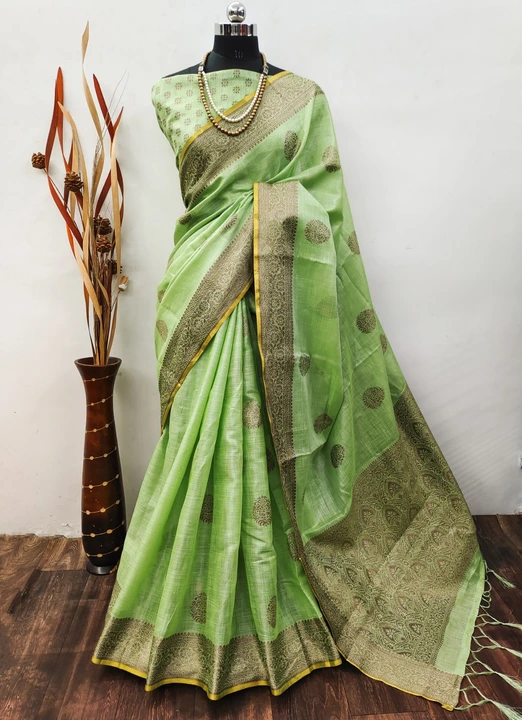 *Madhurima*
Tissue silk saree
Colour:- green 💚 uploaded by business on 1/27/2024
